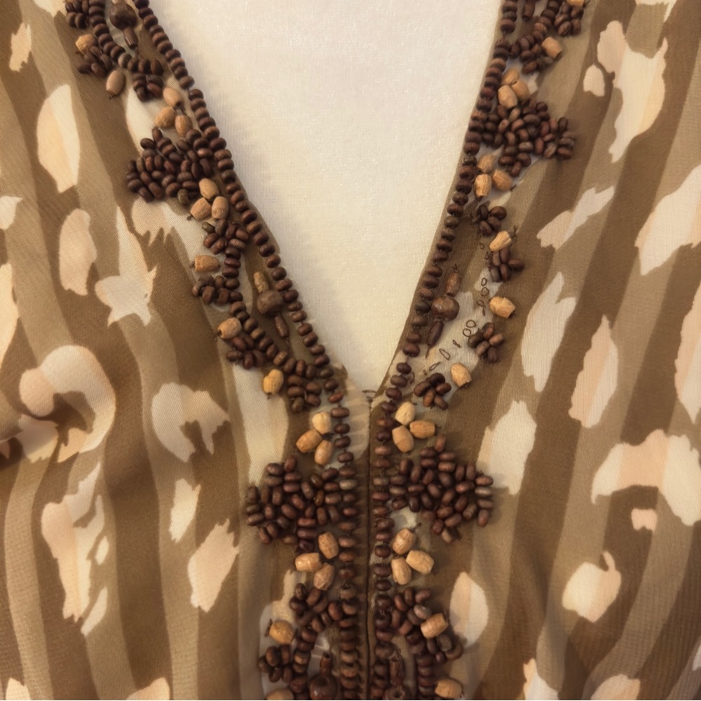 Kaktus Beige and Brown Patterned Dress - Picture 3 of 10